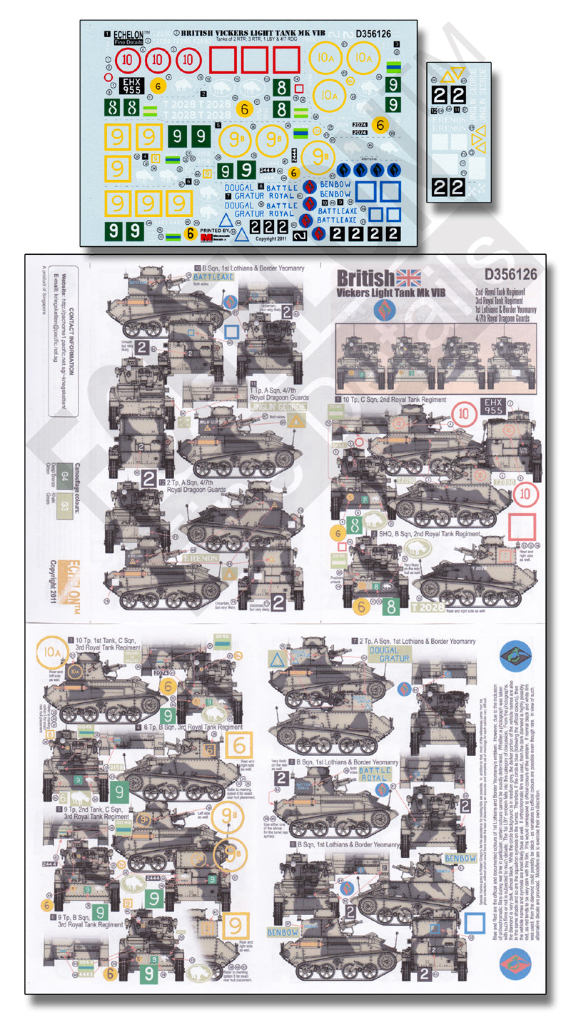 Echelon FD D356126 1:35 British Vickers Light Tank Mk VIB