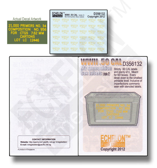Echelon FD D356132 1:35 WWII .50 CAL ammo box labels