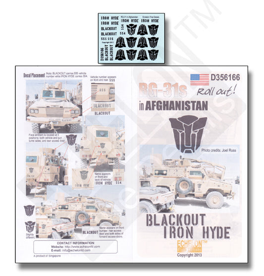 Echelon FD D356166 1:35 RG-31s in Afghanistan