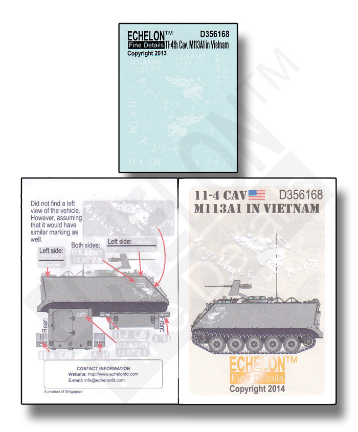 Echelon FD D356168 1:35 11-6 Cav APC M113A1 in Vietnam
