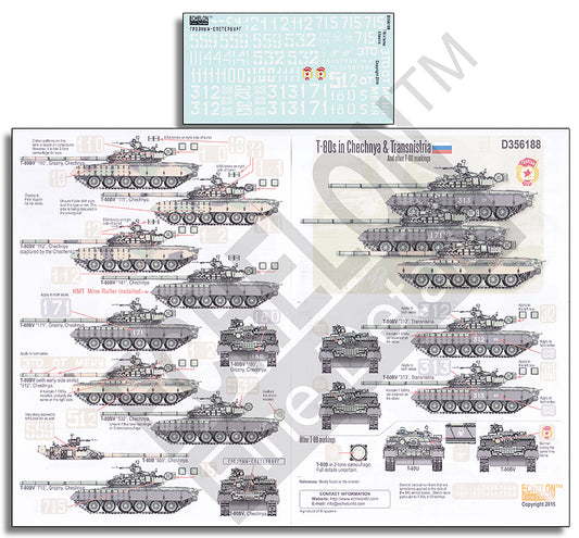 Echelon FD D356188 1:35 Soviet T-80BV in Chechnya & Transnistria