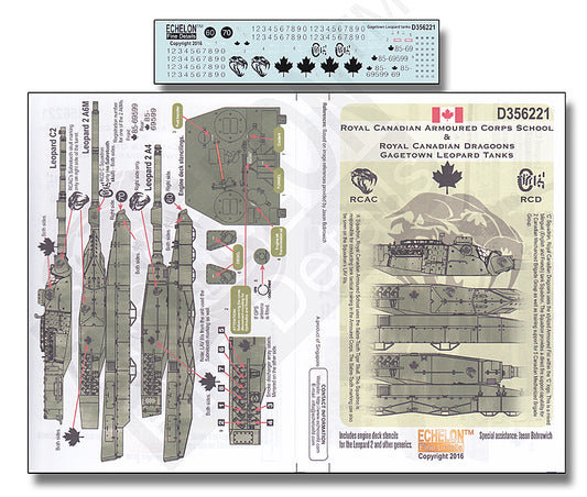 Echelon FD D356221 1:35 RCAC & RCD Gagetown Leopard Tanks