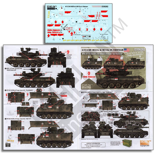 Echelon FD D356262 1:35 4/12 CAV M551 Sheridans & APC M113s in Vietnam