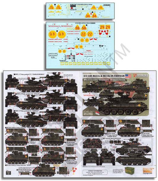 Echelon FD D356263 1:35 3/5 CAV M551 Sheridans & APC M113s in Vietnam