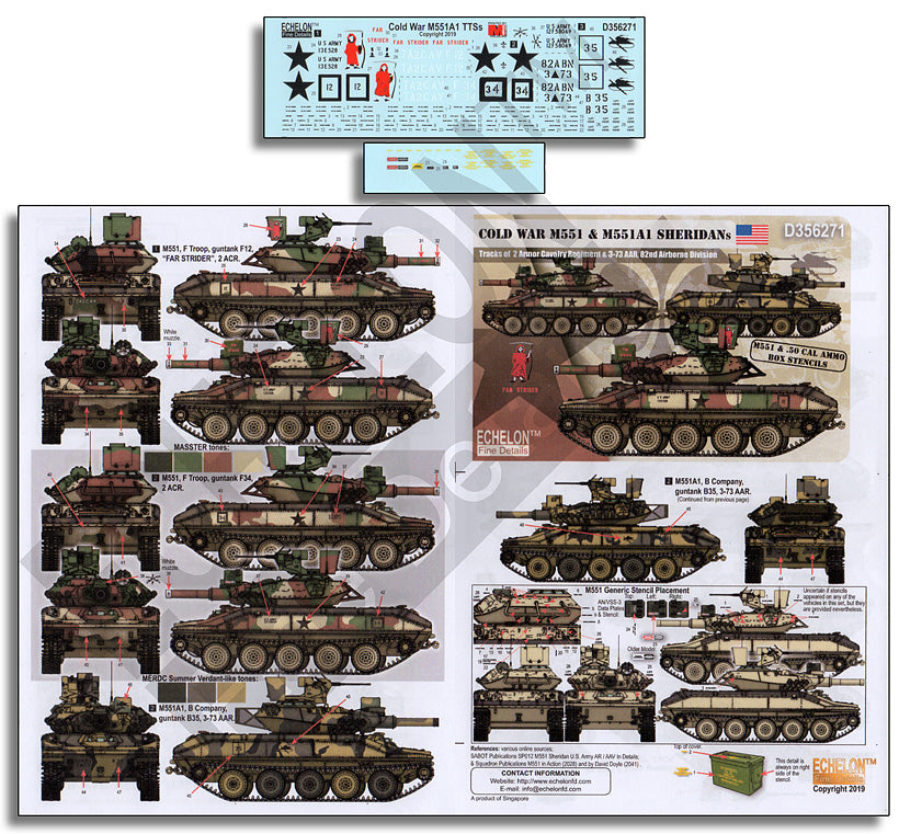Echelon D356271 1:35 Cold War M551/M551A1 Sheridan 2 ACR/82nd AB