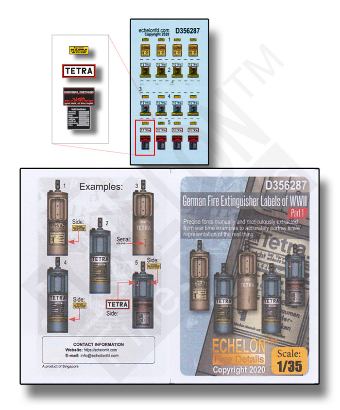 Echelon FD D356287 1:35 German Fire Extinguisher Labels of WWII