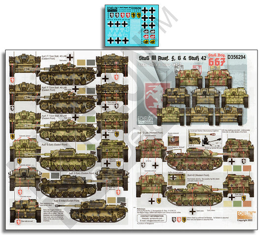 Echelon D356294 StuG.III Ausf.F/G & StuH 42 Decals 1:35