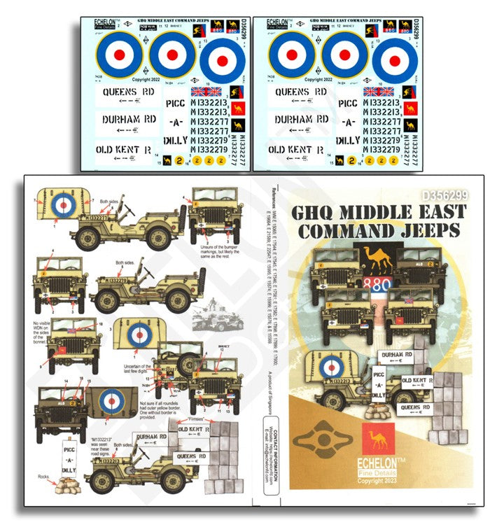 Echelon FD D356299 1:35 GHQ Middle East Command Jeeps