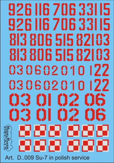Model Maker Decals D48009A 1:48 Sukhoi Su-7 in Polish service