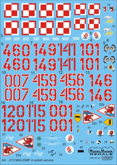 Model Maker Decals D48013 1:48 Mikoyan MiG-23MF in Polish service
