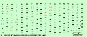 Model Maker Decals D48029 1:48 LiM-1/2/5/6/SBLim-1/2 Polish stencils late