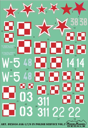 Model Maker D48050 1:48 Yakovlev Yak-1/7/9 Polish Service Vol 2