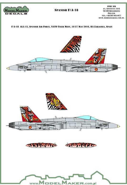 Model Maker D48090A 1:48 Spain F/A-18A Hornet 30 Years Ala 15
