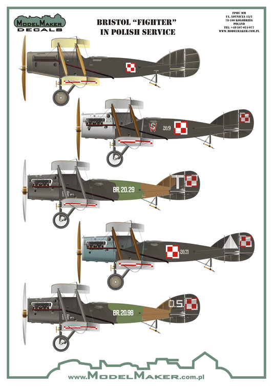 Model Maker Decals D48094 1:48 Bristol Fighter F.2B in Polish service