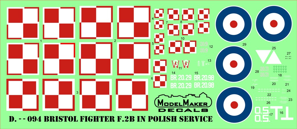 Model Maker Decals D48094 1:48 Bristol Fighter F.2B in Polish service