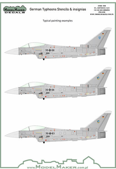 Model Maker D48095 1:48 German Eurofighter EF-2000A Stencils