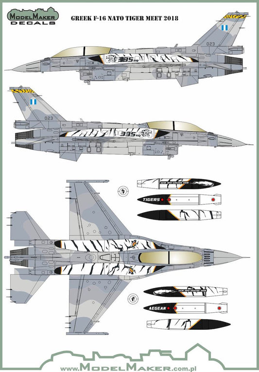 Model Maker Decals D48126 1:48 Greek F-16 NATO Tiger Meet 2018