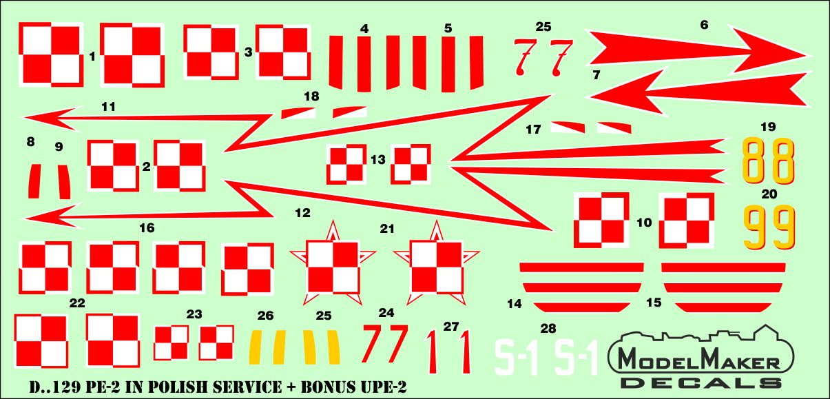 Model Maker Decals D48129 1:48 Petlyakov Pe-2 IN POLISH SERVICE