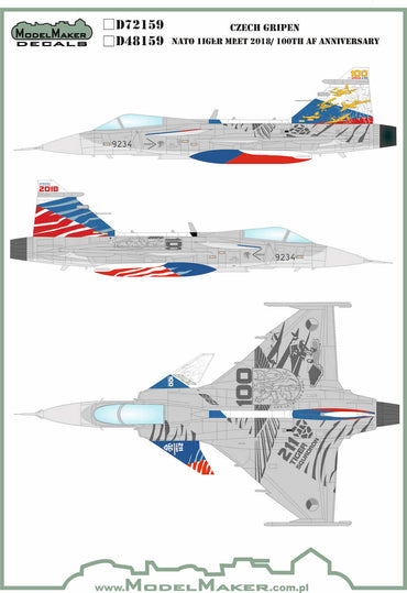 Model Maker Decals D48159 1:48 Czech Gripen 100 Years of Aviation / NTM 2018