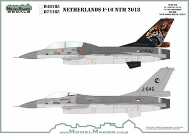 Model Maker Decals D48165 1:48 Netherlands F-16 NTM 2018
