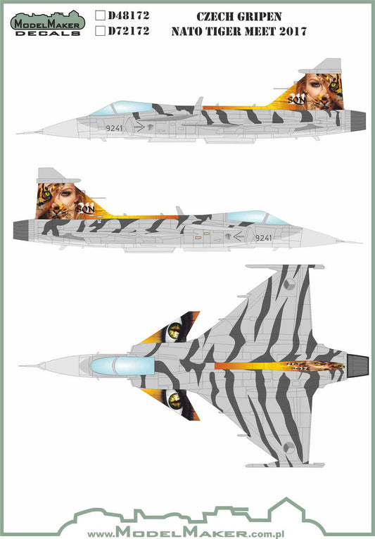 Model Maker Decals D48172 1:48 Czech Air Force Saab JAS-39C Gripen