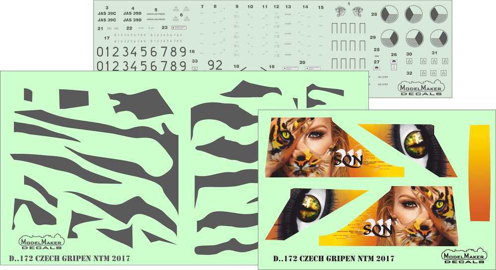 Model Maker Decals D48172 1:48 Czech Air Force Saab JAS-39C Gripen