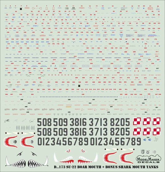 Model Maker Decals D48173 1:48 Sukhoi Su-22 Boar Mouth