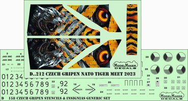 Model Maker Decals D48212 1:48 Czech Saab JAS 39 Gripen NATO Tiger Meet 2023