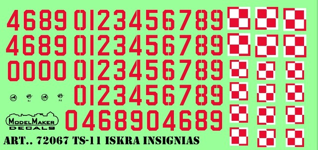 Model Maker Decals D72067 1:72 PZL TS-11 'Iskra'- Insignias