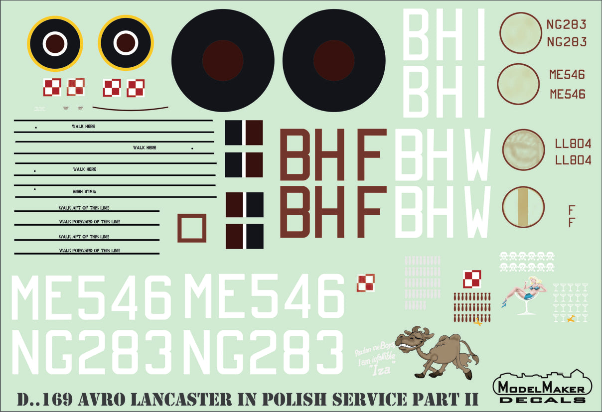 Model Maker Decals D72169 1:72 Avro Lancaster in Polish service part II