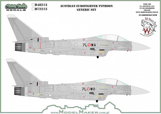 Model Maker Decals D72213 1:72 Austrian Eurofighter Typhoon generic set