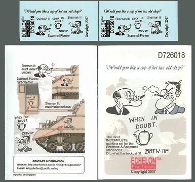Echelon D726018 1:72 Cup of hot tea old chap? Ltd Edition Decals