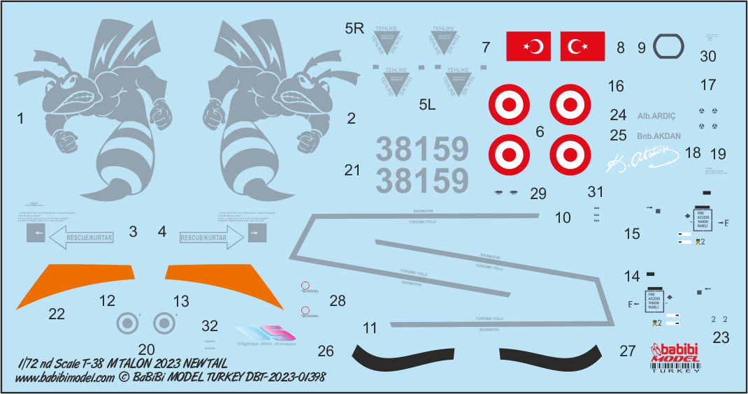 Babibi Models DBT-01398 1:72 Northrop T-38M Talon 121 Sq 2023