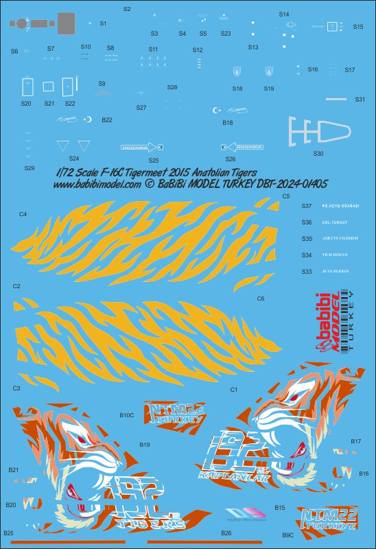 Babibi DBT-01405 1:72 F-16C NATO Tigermeet Anatolian Tigers