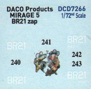 Daco DCD7266 1:72 Belgian Air Force Mirage 5 stencilling set