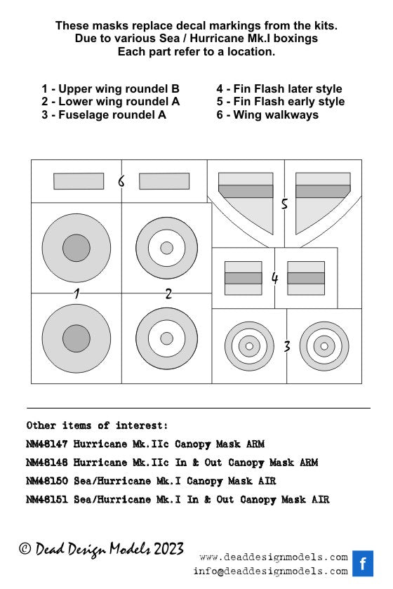 Dead Design Models DDMNM48152 1:48 Hawker Sea Hurricane Mk.I national insignia
