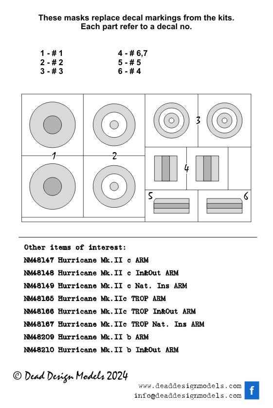 Dead Design Models DDMNM48211 1:48 Hawker Hurricane Mk.IIb National Insignia