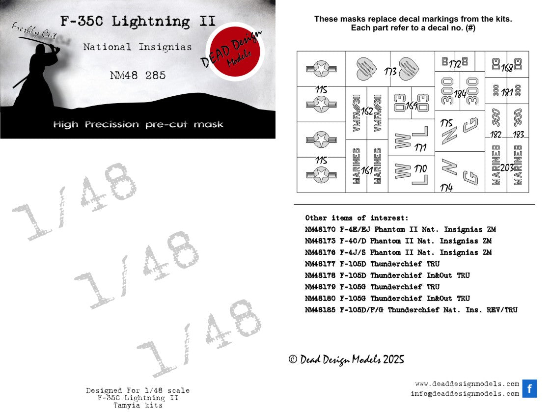Dead Design DDMNM48285 1:48 F-35C Lightning II National Insignia