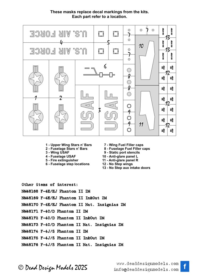 Dead Design DDMNM48306 1:48 F-89D/F-89J Scorpion National Insignia