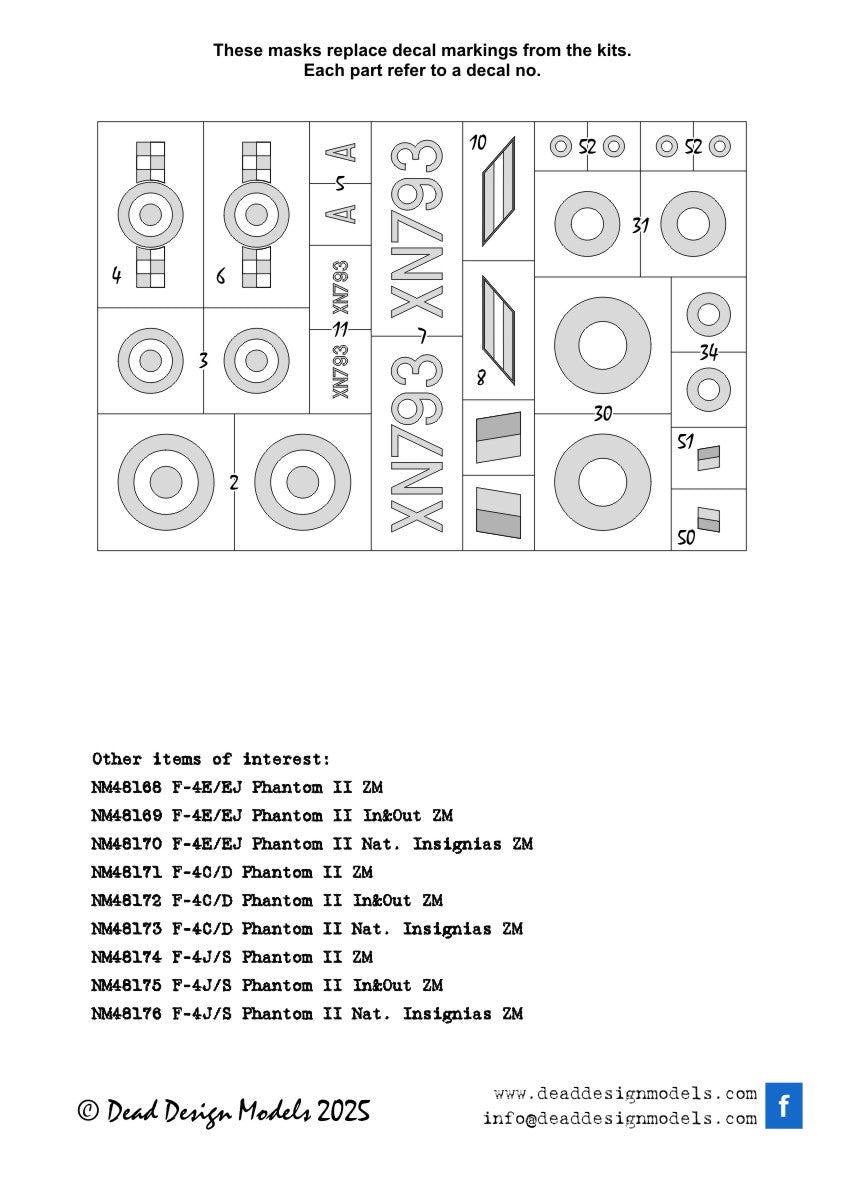 Dead Design Models DDMNM48318 1:48 BAC/EE Lightning F.1/2/6 National Insignia
