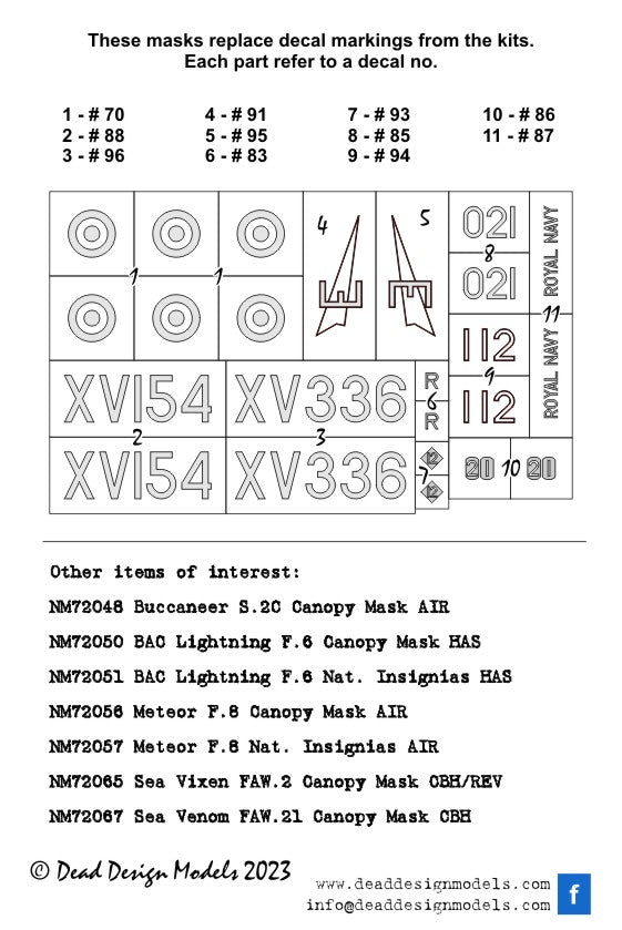 Dead Design DDMNM72049 1:72 Buccaneer S.2C National Insignia