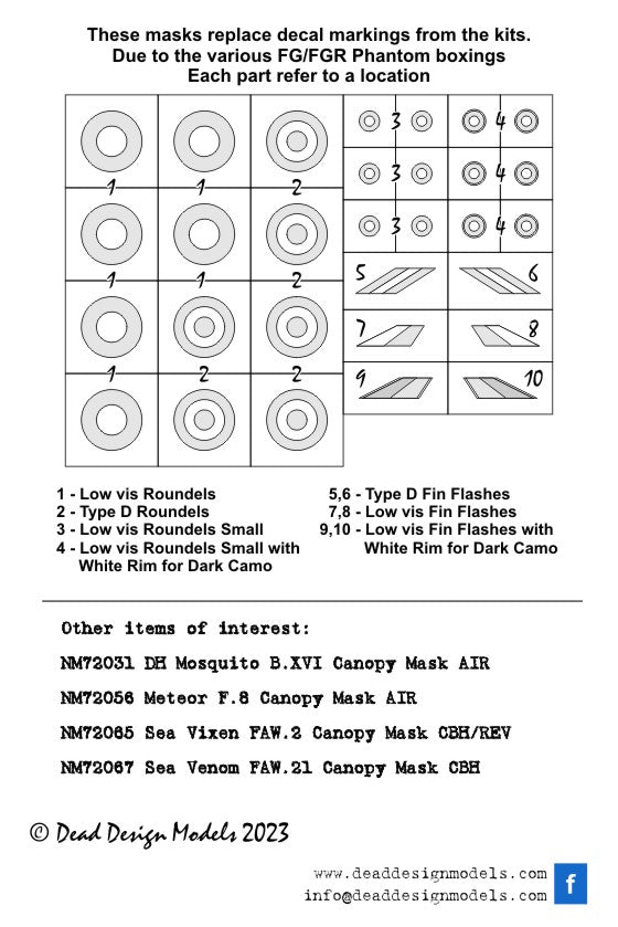 Dead Design DDMNM72073 1:72 FG.1/FGR.2 Phantom National Insignia