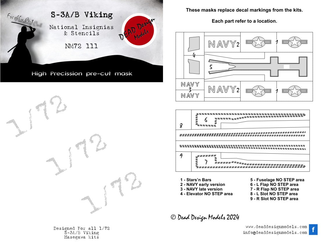 Dead Design Models DDMNM72111 1:72 Lockheed S-3A Viking National Insignia