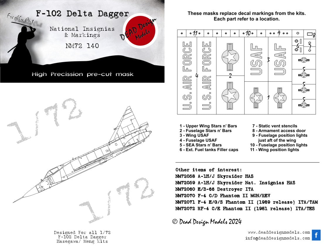 Dead Design DDMNM72140 1:72 F-102A Delta Dagger National Insignia
