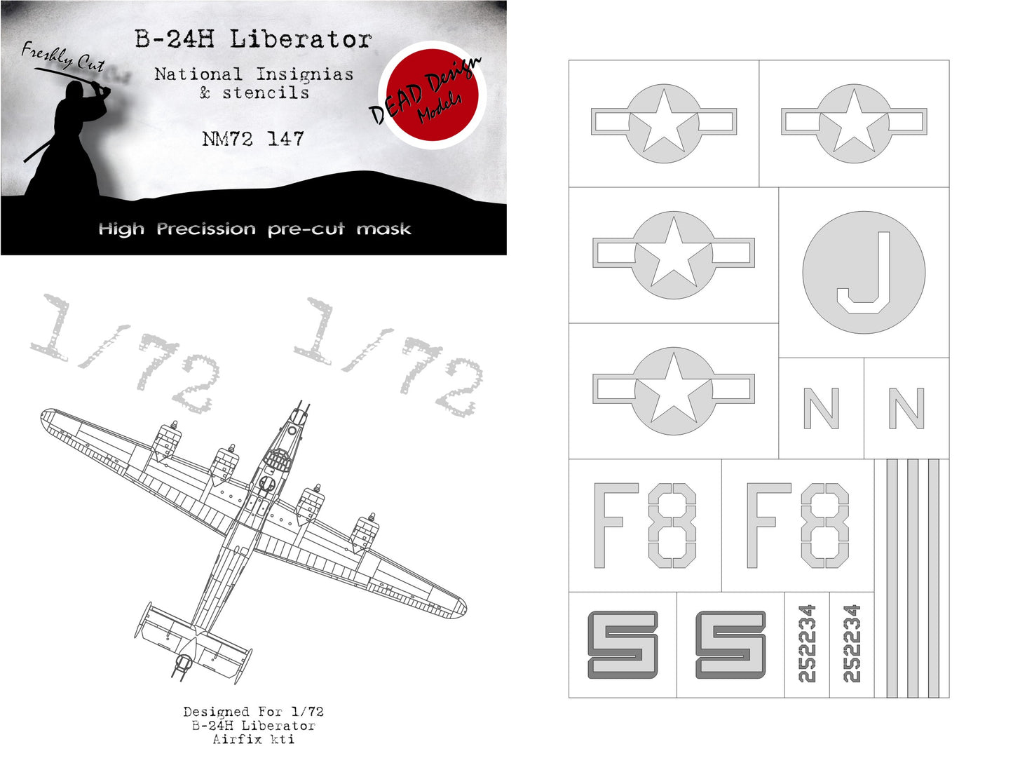 Dead Design Models DDMNM72147 1:72 B-24H Liberator National Insignia