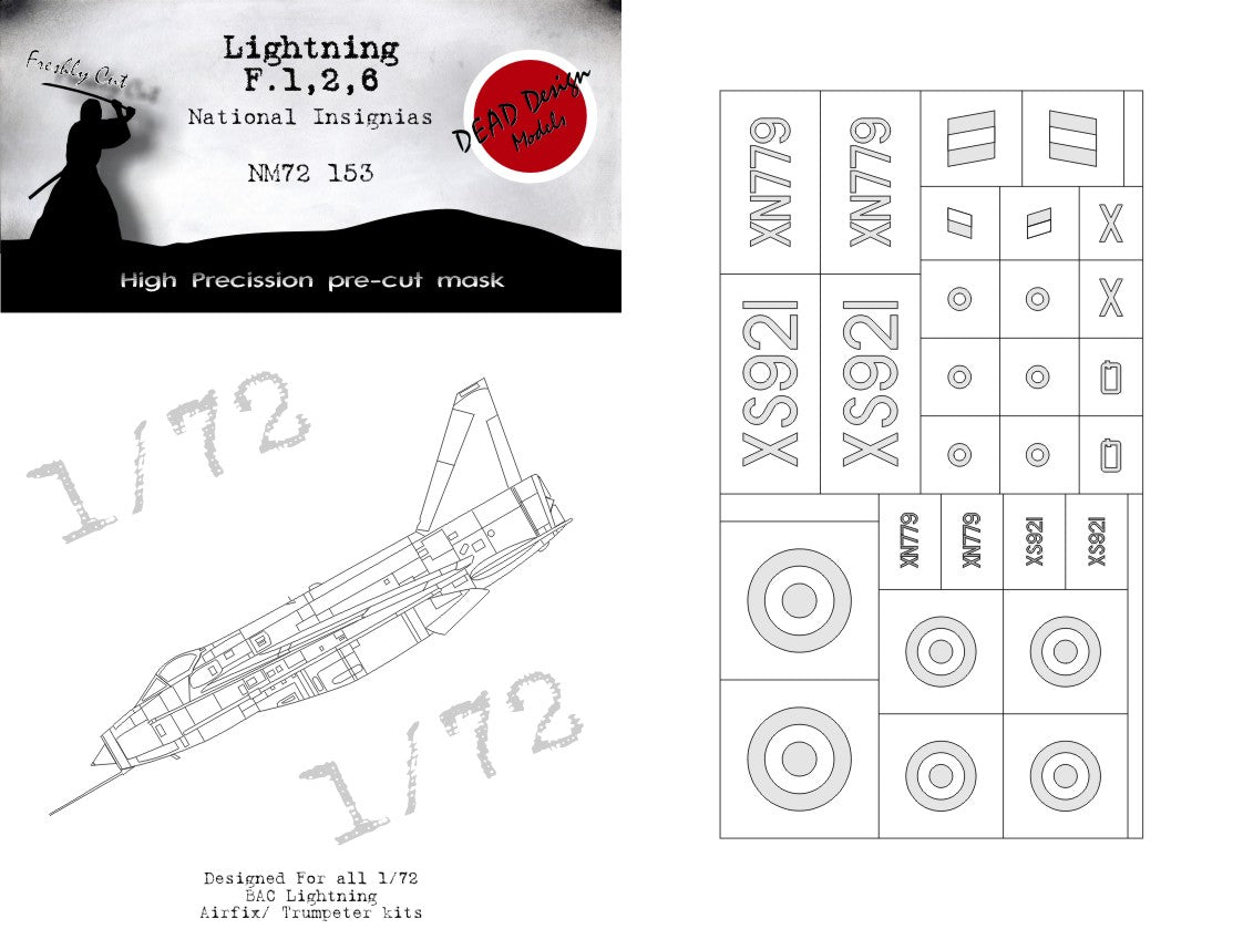 Dead Design Models DDMNM72153 1:72 BAC/EE Lightning National Insignia