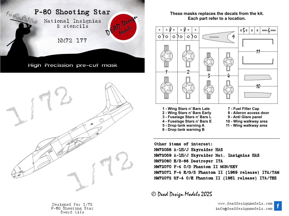 Dead Design DDMNM72177 1:72 RF-80/P-80 National Insignia
