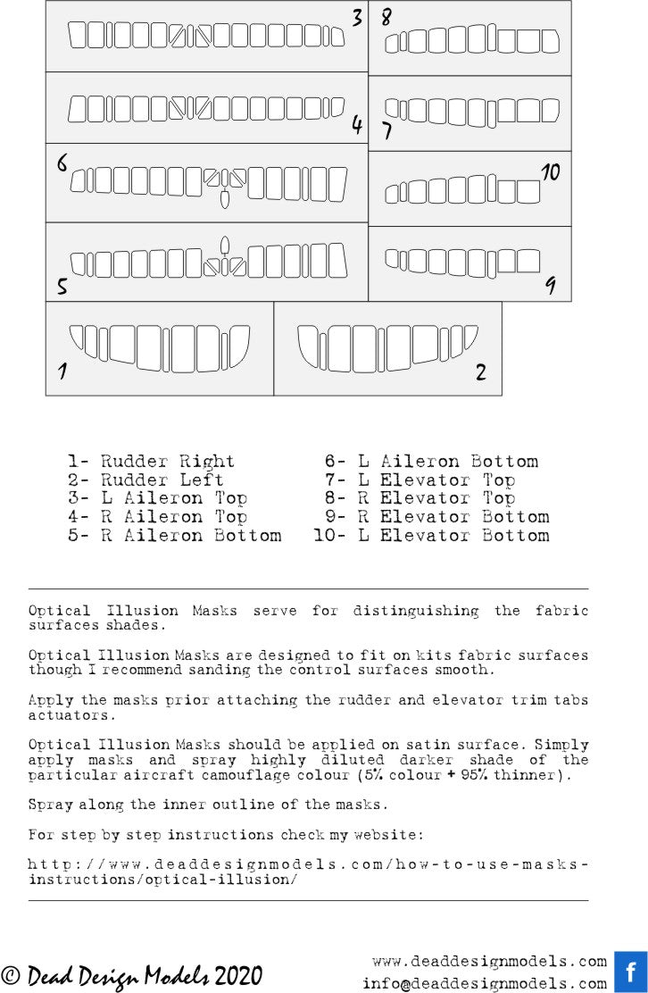 Dead Design DDMSM32002 1:32 Ki-61 Hien 3D Effect Control Surface