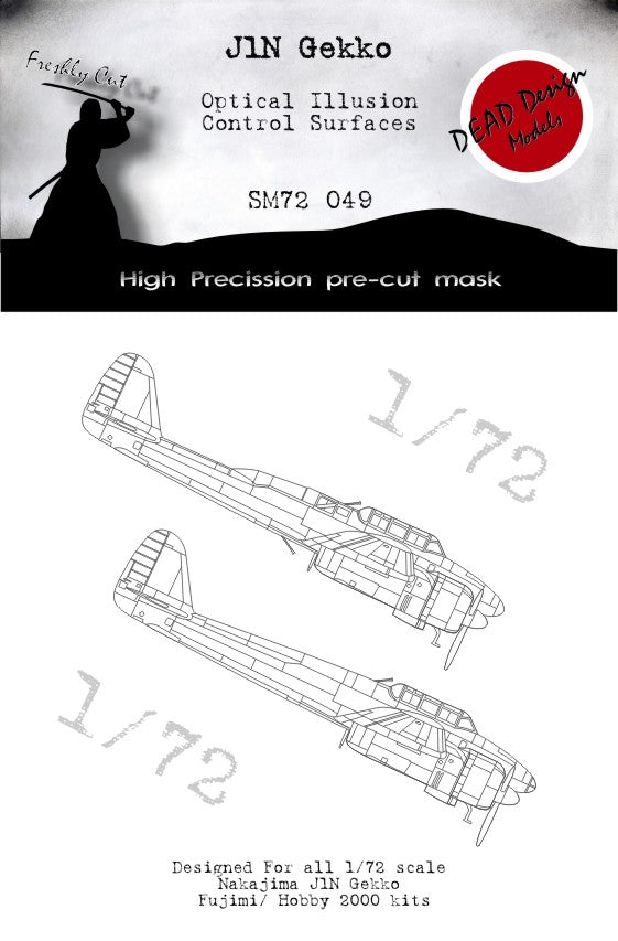 Dead Design DDMSM72049 1:72 J1N Gekko 3D Effect Control Surface