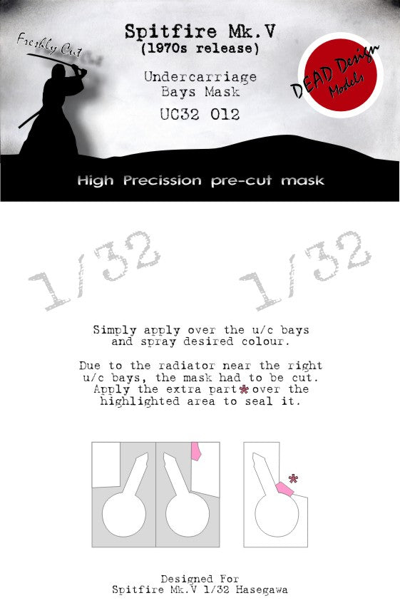 Dead Design DDMUC32012 1:32 Spitfire Mk.V Wheel Bay Paint Mask
